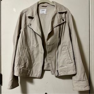 NWOT Cream Moto Jacket Sz M